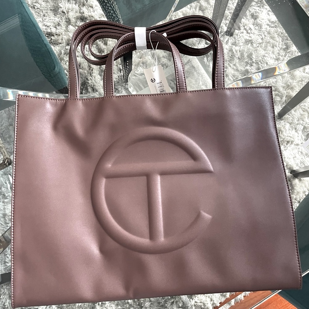 TELFAR Large Shopping Bag- Chocolate